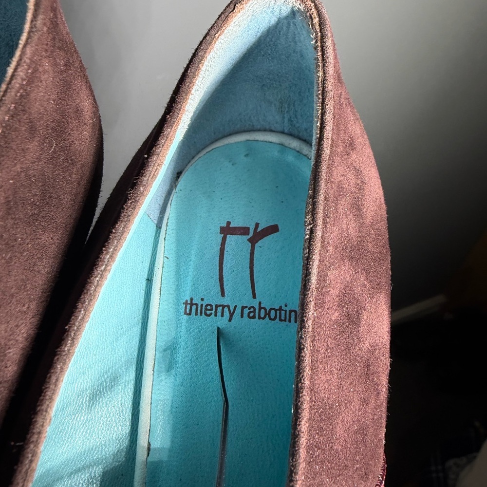 Thierry Rabotin Brown Suede Heeled Mary Jane’s Size EU 38.5 - Picture 7 of 7